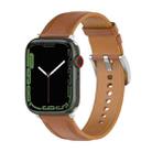 Genuine Leather Watch Band, Size: Large Size For Apple Watch Series 8&7 41mm / SE 2&6&SE&5&4 40mm / 3&2&1 38mm(Light Brown) - 1