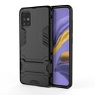 For Galaxy A51 Shockproof PC + TPU Protective Case with Invisible Holder(Black) - 1