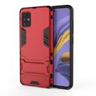 For Galaxy A51 Shockproof PC + TPU Protective Case with Invisible Holder(Red) - 1