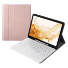 A800B Split Bluetooth Keyboard Leather Case with Holder & Pen Slot For Samsung Galaxy Tab S8+ X800(Rose Gold) - 1