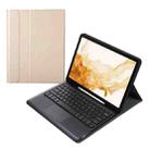 A800B-A Split Bluetooth Keyboard Leather Case with Holder & Pen Slot & Touchpad For Samsung Galaxy Tab S8+ X800(Gold) - 1