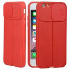 Litchi Texture Sliding Camshield TPU Protective Phone Case For iPhone 6(Red) - 1
