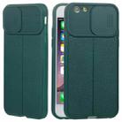 Litchi Texture Sliding Camshield TPU Protective Phone Case For iPhone 6 Plus(Dark Green) - 1