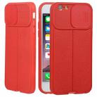 Litchi Texture Sliding Camshield TPU Protective Phone Case For iPhone 6 Plus(Red) - 1