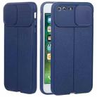Litchi Texture Sliding Camshield TPU Protective Phone Case For iPhone 8 Plus & 7 Plus(Blue) - 1