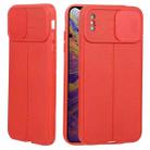 For iPhone XS Max Litchi Texture Sliding Camshield TPU Protective Phone Case(Red) - 1