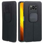 For Xiaomi Poco X3 Litchi Texture Sliding Camshield TPU Protective Phone Case(Black) - 1