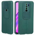 For Xiaomi Redmi 9 Litchi Texture Sliding Camshield TPU Protective Phone Case(Dark Green) - 1