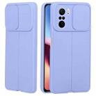 For Xiaomi Redmi K40 Litchi Texture Sliding Camshield TPU Protective Phone Case(Light Purple) - 1