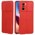 For Xiaomi Redmi K40 Litchi Texture Sliding Camshield TPU Protective Phone Case(Red) - 1