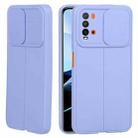 For Xiaomi Redmi Note 9 4G / Redmi 9T Litchi Texture Sliding Camshield TPU Protective Phone Case(Light Purple) - 1