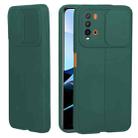 For Xiaomi Redmi Note 9 4G / Redmi 9T Litchi Texture Sliding Camshield TPU Protective Phone Case(Dark Green) - 1