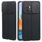 For Xiaomi Redmi Note 10 Pro 4G Litchi Texture Sliding Camshield TPU Protective Phone Case(Black) - 1