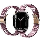Electroplated Stainless Steel Strap For Apple Watch Ultra 49mm / Series 8&7 45mm / SE 2&6&SE&5&4 44mm / 3&2&1 42mm(Rose Gold) - 1