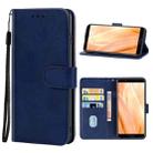 Leather Phone Case For Sharp Aquos Sense3 Lite(Blue) - 1