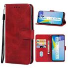 Leather Phone Case For vivo Y01(Red) - 1