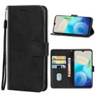 Leather Phone Case For vivo Y10(Black) - 1