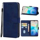 Leather Phone Case For vivo Y10(Blue) - 1