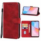 Leather Phone Case For vivo Y21e(Red) - 1