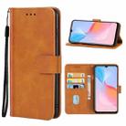 Leather Phone Case For vivo Y21e(Brown) - 1