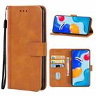 Leather Phone Case For Xiaomi Redmi Note 11S/Note 11 Global(Brown) - 1