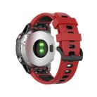 22mm Quick Release Two-color Silicone Watch Band for Garmin Fenix 7 / EPIX(Red Black) - 1