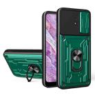 For Nokia C10 Sliding Camshield Card Phone Case(Dark Green) - 1