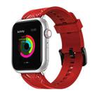 Carbon Fiber Texture Watch Band For Apple Watch Ultra 49mm / Series 8&7 45mm / SE 2&6&SE&5&4 44mm / 3&2&1 42mm(Red) - 1
