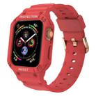 Three-proof Solid Color Integrated Watch Band For Apple Watch Series 9&8&7 41mm / SE 3&SE 2&6&SE&5&4 40mm / 3&2&1 38mm(Red) - 1