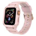 Three-proof Solid Color Integrated Watch Band For Apple Watch Series 9&8&7 41mm / SE 3&SE 2&6&SE&5&4 40mm / 3&2&1 38mm(Pink) - 1