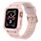 Three-proof Solid Color Integrated Watch Band For Apple Watch Series 8&7 45mm / SE 2&6&SE&5&4 44mm / 3&2&1 42mm(Pink) - 1