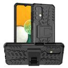 For Samsung Galaxy A13 4G Tire Texture Shockproof TPU+PC Phone Case with Holder(Black) - 1
