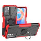 For Xiaomi Redmi Note 11 5G China Version Armor Bear Shockproof PC + TPU Phone Case with Ring Holder(Red) - 1