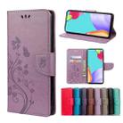 For Samsung Galaxy A23 5G Butterfly Flower Pattern Flip Leather Phone Case(Light Purple) - 1