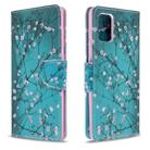 For Galaxy A71 Colored Drawing Pattern Horizontal Flip Leather Case with Holder & Card Slots & Wallet(Plum Blossom) - 1