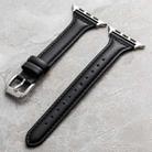 Genuine Leather Watch Band For Apple Watch Series 9&8&7 41mm / SE 3&SE 2&6&SE&5&4 40mm / 3&2&1 38mm(Black) - 1