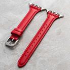 Genuine Leather Watch Band For Apple Watch Series 8&7 41mm / SE 2&6&SE&5&4 40mm / 3&2&1 38mm(Red) - 1