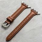Genuine Leather Watch Band For Apple Watch Series 8&7 41mm / SE 2&6&SE&5&4 40mm / 3&2&1 38mm(Brown) - 1
