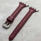 Genuine Leather Watch Band For Apple Watch Ultra 49mm / Series 8&7 45mm / SE 2&6&SE&5&4 44mm / 3&2&1 42mm(Wine Red) - 1