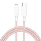 27W PD USB-C / Type-C to 8 Pin Fast Charging Braided Data Cable, Cable Length: 1m(Pink) - 1