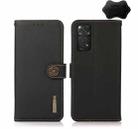 For Xiaomi Redmi Note 11 4G Foreign Version KHAZNEH Custer Genuine Leather RFID Phone Case(Black) - 1