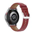 20mm Genuine Leather Watch Band for Samsung Galaxy Watch4/Watch3 41mm/Active2/Huawei/Garmin Watch etc.(Red) - 1