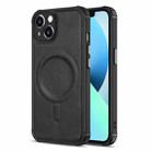 For iPhone 13 Crazy Horse Cowhide Leather Magnetic Phone Case(Black) - 1