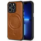 For iPhone 11 Pro Crazy Horse Cowhide Leather Magnetic Phone Case (Brown) - 1