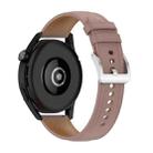 22mm Genuine Leather Watch Band for Huawei Watch GT3 46mm/GT2 46mm/Samsung Galaxy Watch3 45mm(Dark Pink) - 1