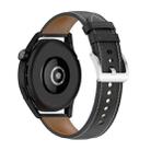 22mm Genuine Leather Watch Band for Huawei Watch GT3 46mm/GT2 46mm/Samsung Galaxy Watch3 45mm(Black) - 1