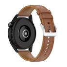 22mm Genuine Leather Watch Band for Huawei Watch GT3 46mm/GT2 46mm/Samsung Galaxy Watch3 45mm(Light Brown) - 1