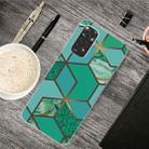 For Xiaomi Redmi Note 11 Global / Note 11S Abstract Marble Pattern TPU Phone Case(Rhombus Green) - 1