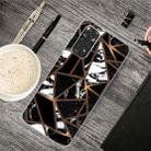 For Xiaomi Redmi Note 11 Global / Note 11S Abstract Marble Pattern TPU Phone Case(Rhombus Black) - 1