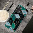 For Xiaomi Redmi Note 11 Global / Note 11S Abstract Marble Pattern TPU Phone Case(Rhombus Dark Green) - 1